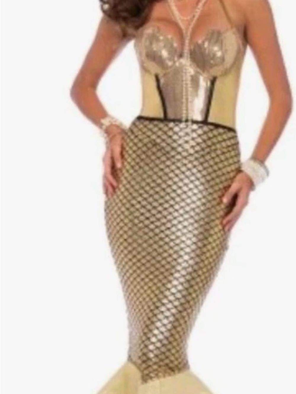 Leg Avenue Gold Metallic Mermaid Corset Halloween Costume